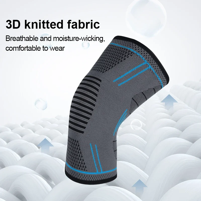 1PCS Compression Knee Support Sleeve Elastic Knee Pads Brace Springs Gym Sports Protector Basketball Volleyball Run