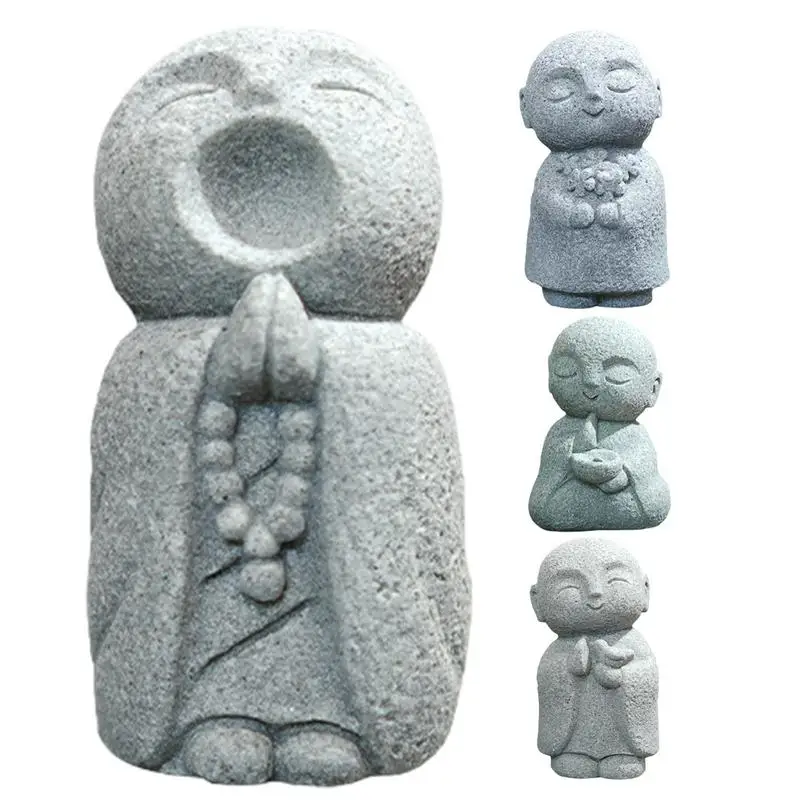 Buddha Aquarium Ornament Decoration Small Monk Statues Creative Desktop Ornaments For Miniature