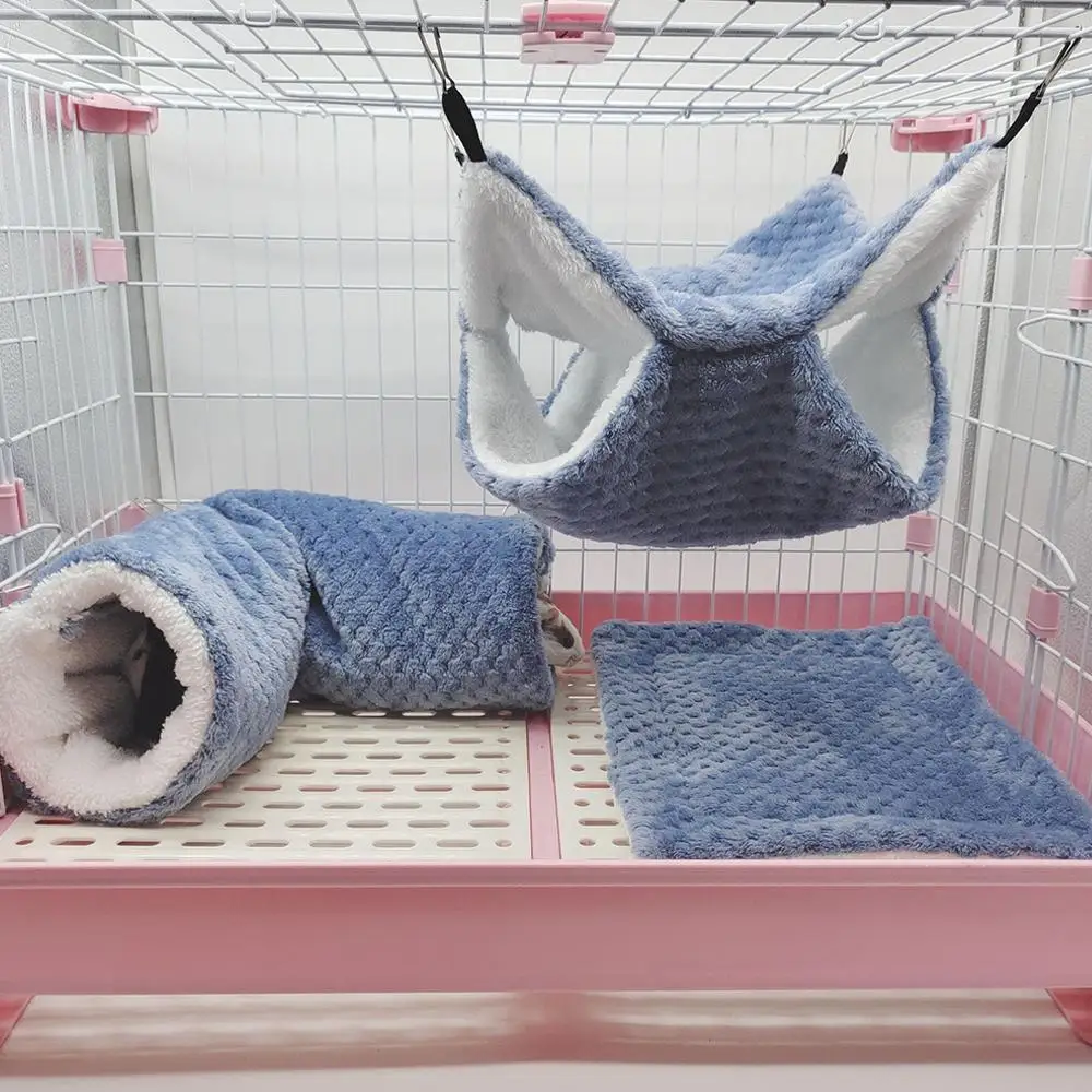 1 Stück Hamsternest Winterbett Hängematte Käfigtunnel Plüsch-Versteck für Hamster, Meerschweinchen, Zuckerhamster und Kleintiere – Detail 5