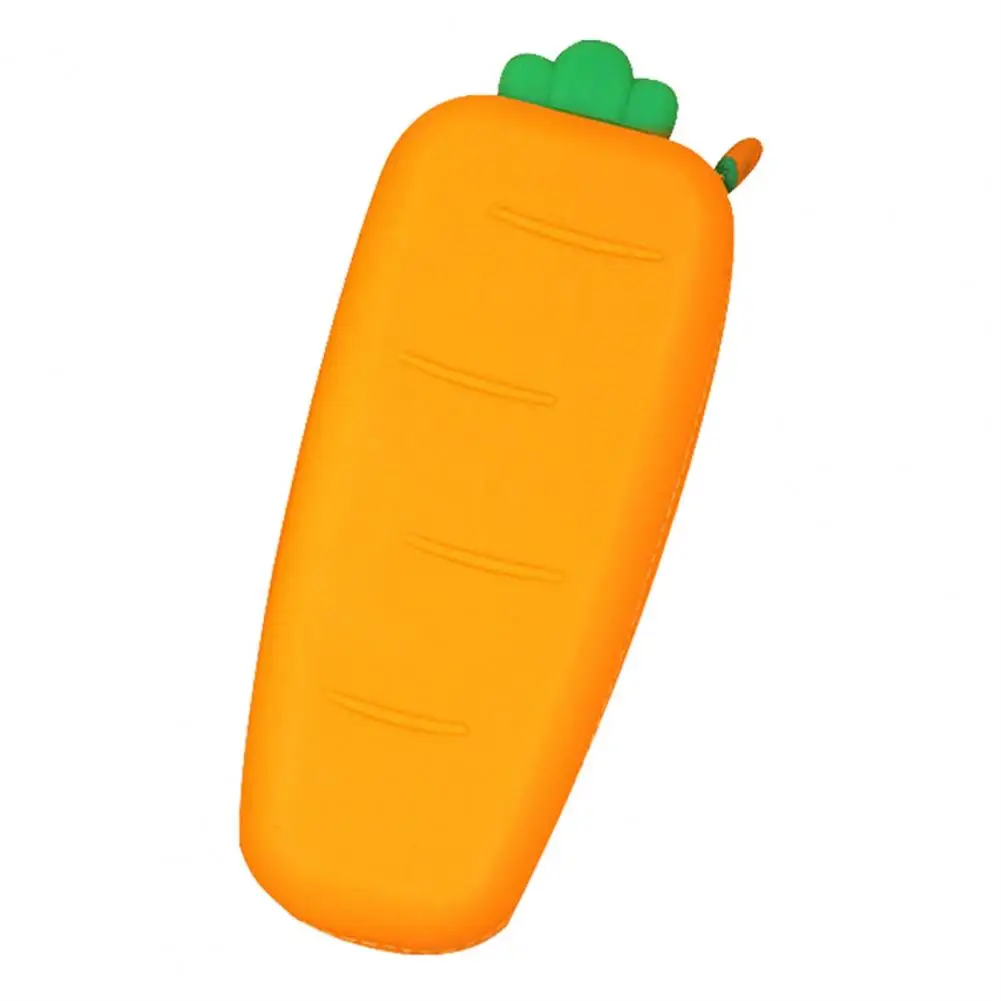 Promotional Carrot Shape Silicone Pencil Case