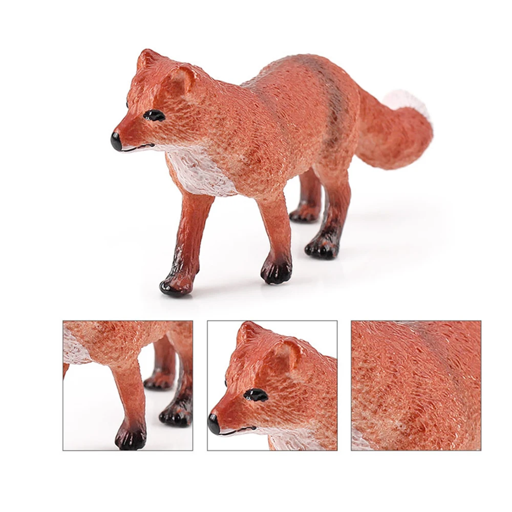 Simulation Static Solid Wild Animal Model Red Fox Little Fox Arctic Fox  Children's Cognitive Desktop Ornaments Toys