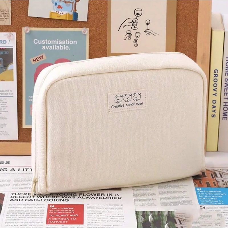 Large Capacity Pencil Case Kawaii Pencil Boxes For Girls Cute Korean Stationery School Supplies Pen Pouch Organizer