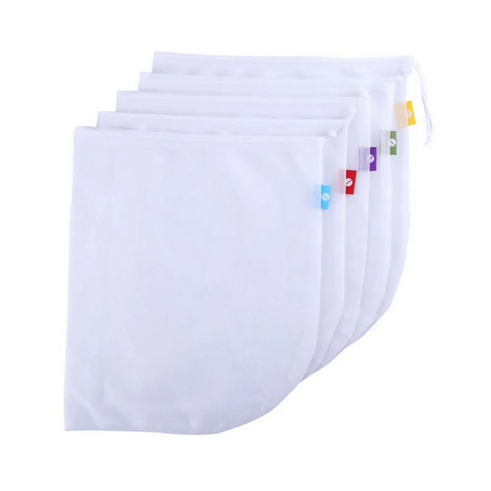 

Reusable Vegetable Bags Home Kitchen Fruit And Vegetable Storage Mesh Bags With Drawstring