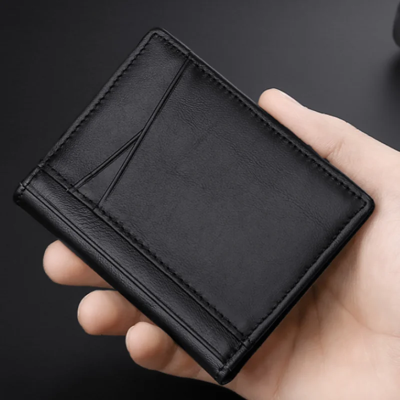 Soft Oiled Cowhide Small Wallet for Men Super Slim Genuine Leather Mini Credit Card Holders Thin Card Purse Wallet Card Holder Leather Wallet Credit Card Wallet Credit Card Holder Card Holder Card Wallet Wallet Card Bag