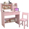 Kids Desk and Chair Set , Childrens Computer Desk with Drawers and Storage Shelf, Kids Study Table with Charging Station 6