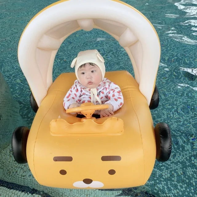 Baba Autó Felfújható Medence Úszó Ülés Kormánykerék Csecsemő Víz Lejátszási Cső Gyűrű Úszómedence Játékok 1 ~ 5Y - Image 3