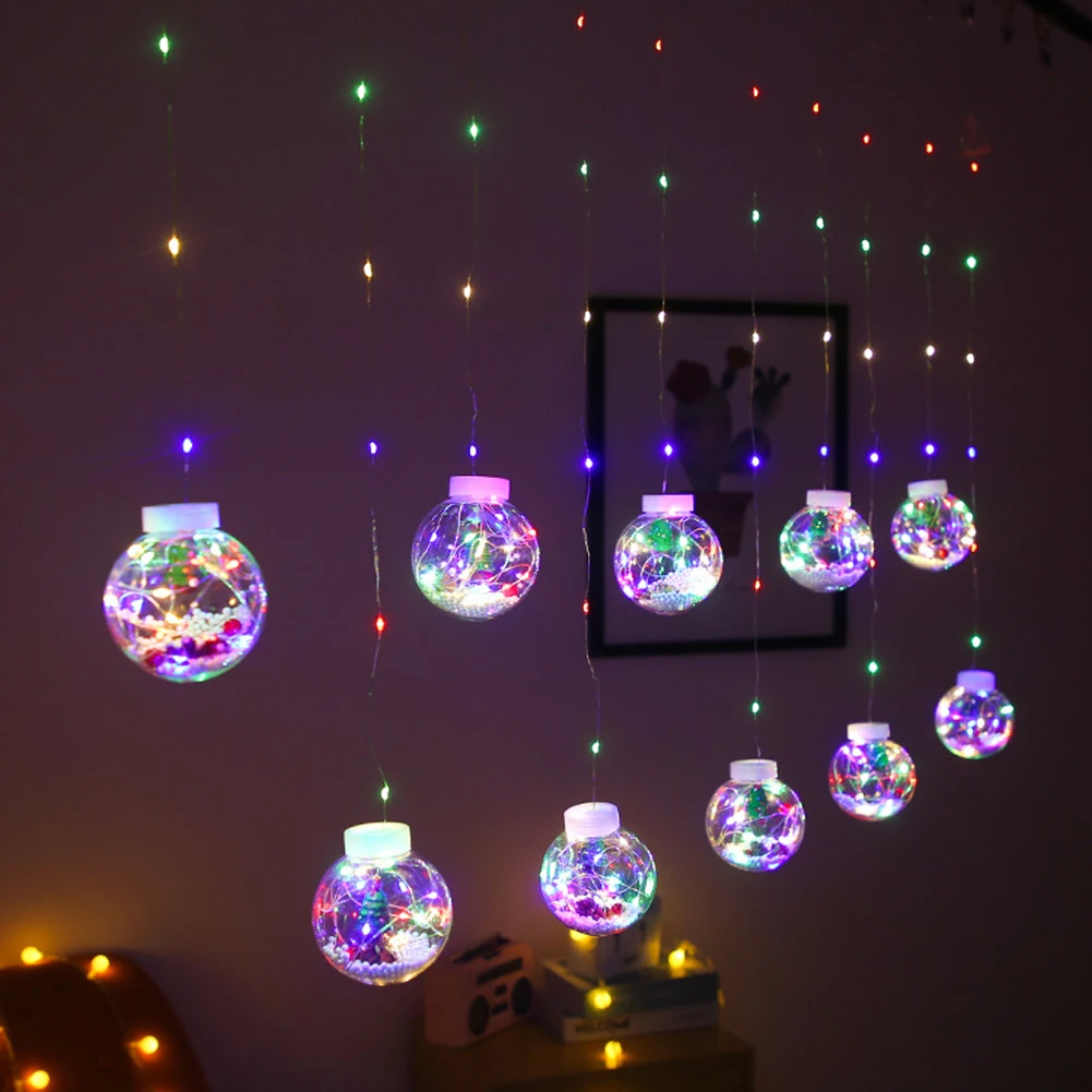 LED Wishing Ball Light String, Christmas Curtain String Lights, Fairy Lights For Wedding Xmas Party Home Decoration_voghion.com