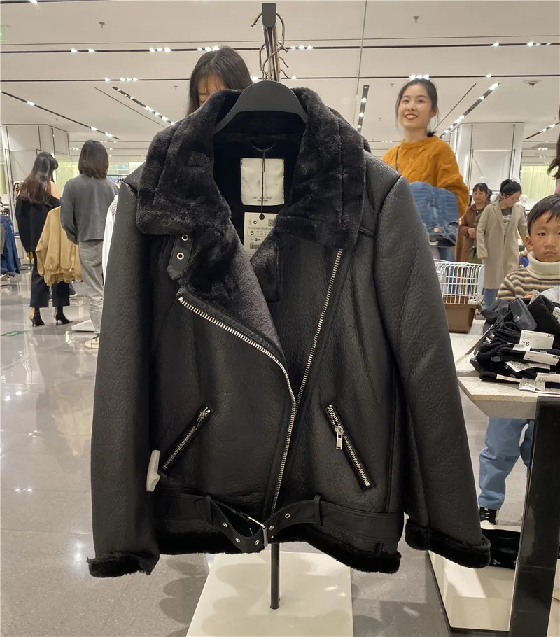 The new 2021 women's jacket with extra thick warm and extra thick lamb feather rider jacket with artificial fur womens parka