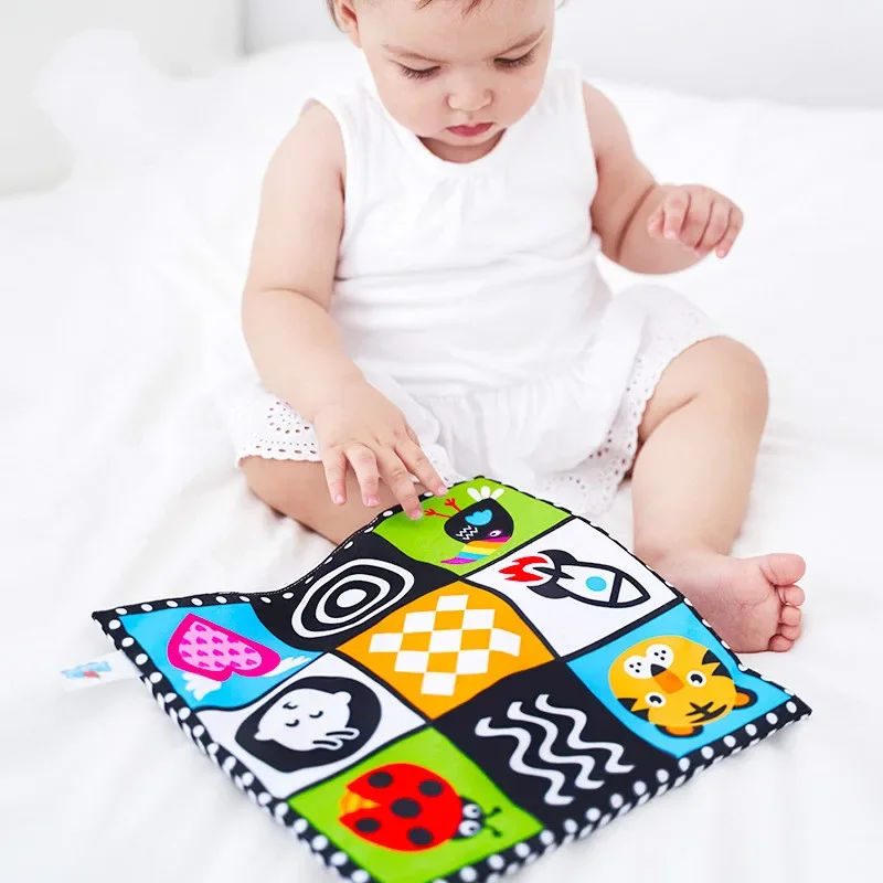 Baby Squared Newspaper Cloth Book Children Early Learning Cognitive Development Sound Books Unfolding Activity Book Toys