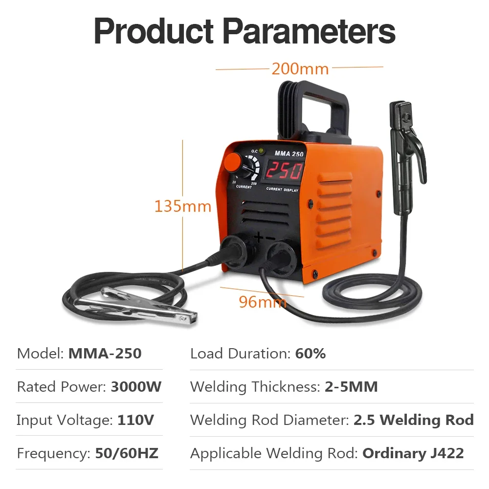 110V / 220V Welding Machine ZX7 250A MMA Arc Welder Inverter