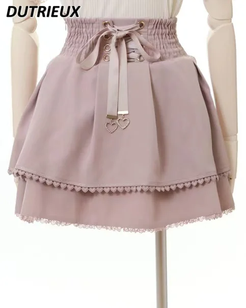 IRO ♥ ALIZE Pleated Mini Skirt /追跡付 Japanese Mine Double Bow Braid Buckle Leather Ring High