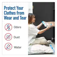 5 Pack Vacuum Compression Bags For Clothes 40x60cm 60x80cm 80x120cm Transparent Plastic Double-Zip Seal Airtight Storage Bag 2