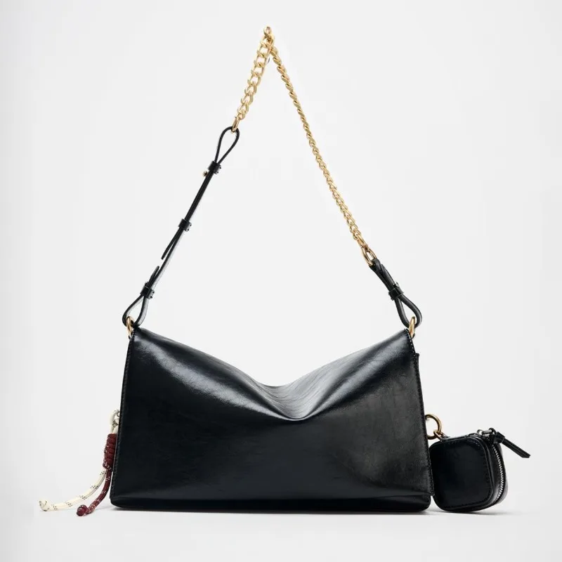 Women High Quality Square Solid Bags New Retro Women Crossbody Bags Style Crescent Chain Underarm Shoulder Bags for Women