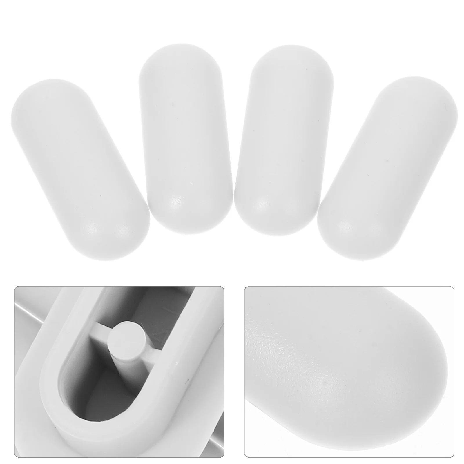 4 Pcs Bidet Toilet Seat Gasket Bumpers for Seats Pads Replacement Kit Cushioning Light Grey Lid