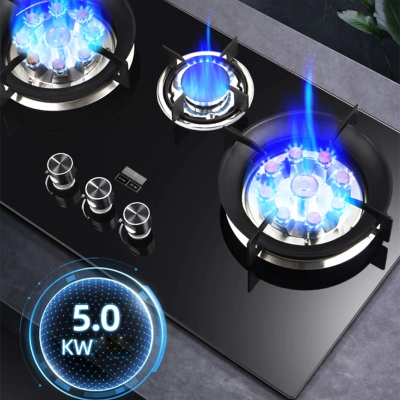 Gas hob 5.2KW Built-in Gas Stove, Table Top Cooking, Portable with  Automatic Flameout Protection,LPG/NG Gas Stove Cooktop Auto Battery  Igintion for