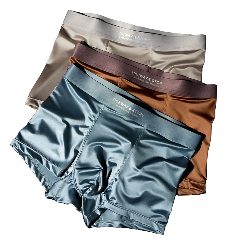 4PCS Men' Underwear Ice Silk High-End
