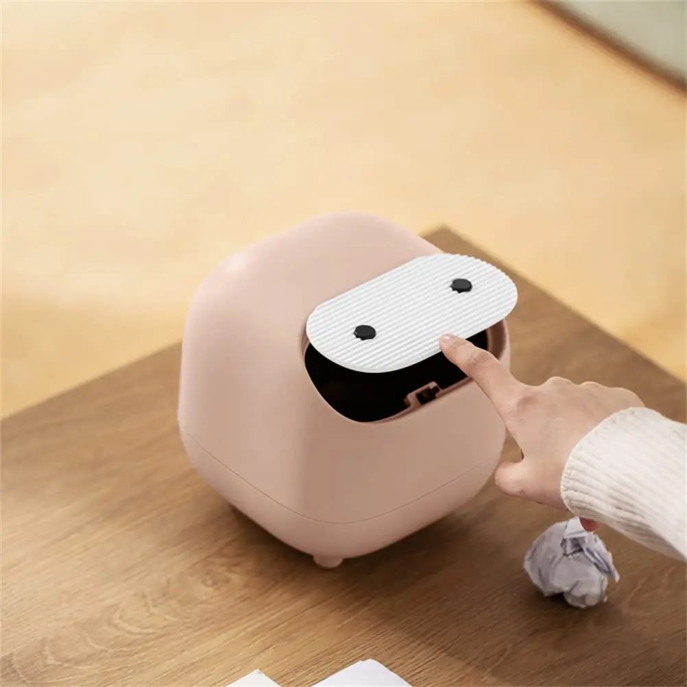 Mini Trash Can with Lid for Desktop Bathroom Vanity Office