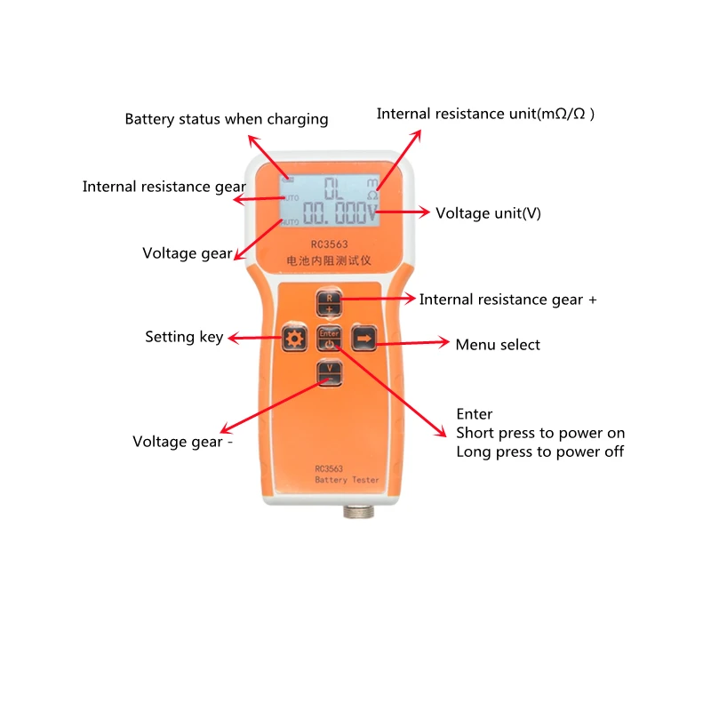 Digital Multimeter Multimeter Tester New RC3563 High-precision Internal Resistance Detector True Four-wire AC Lithium Lead Acid Lithium Car Battery Tester