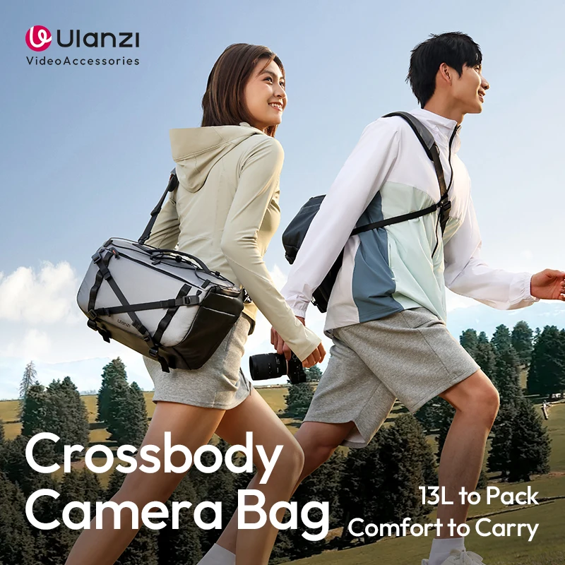 Ulanzi SU02 13L Crossbody Camera Bag for Cameras Lenses Laptops Travel Shoulder Handheld Luggage Sleeve with Removable Divider