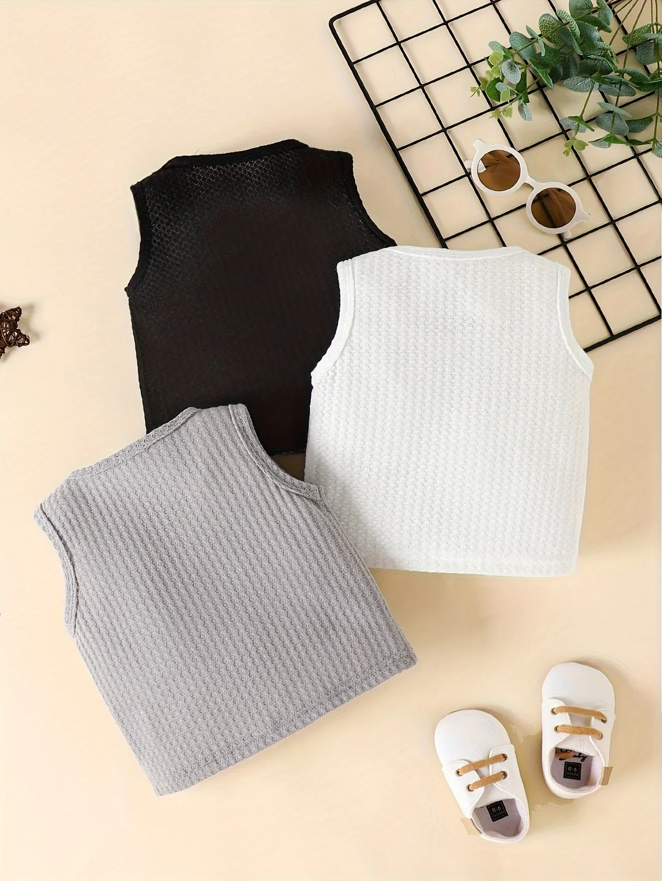 Summer Casual Classic Solid Color Base Shirt For Baby Girls Cool Comfortable and Breathable With A Simple Vest Set 3-Piece kids t shirts
