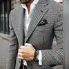 Slim Fit Men's Blazer Houndstooth Casual Italian Style Man Suit Jacket Notched Lapel 1 Pc Check Wedding Coat for Prom Party 2024 1