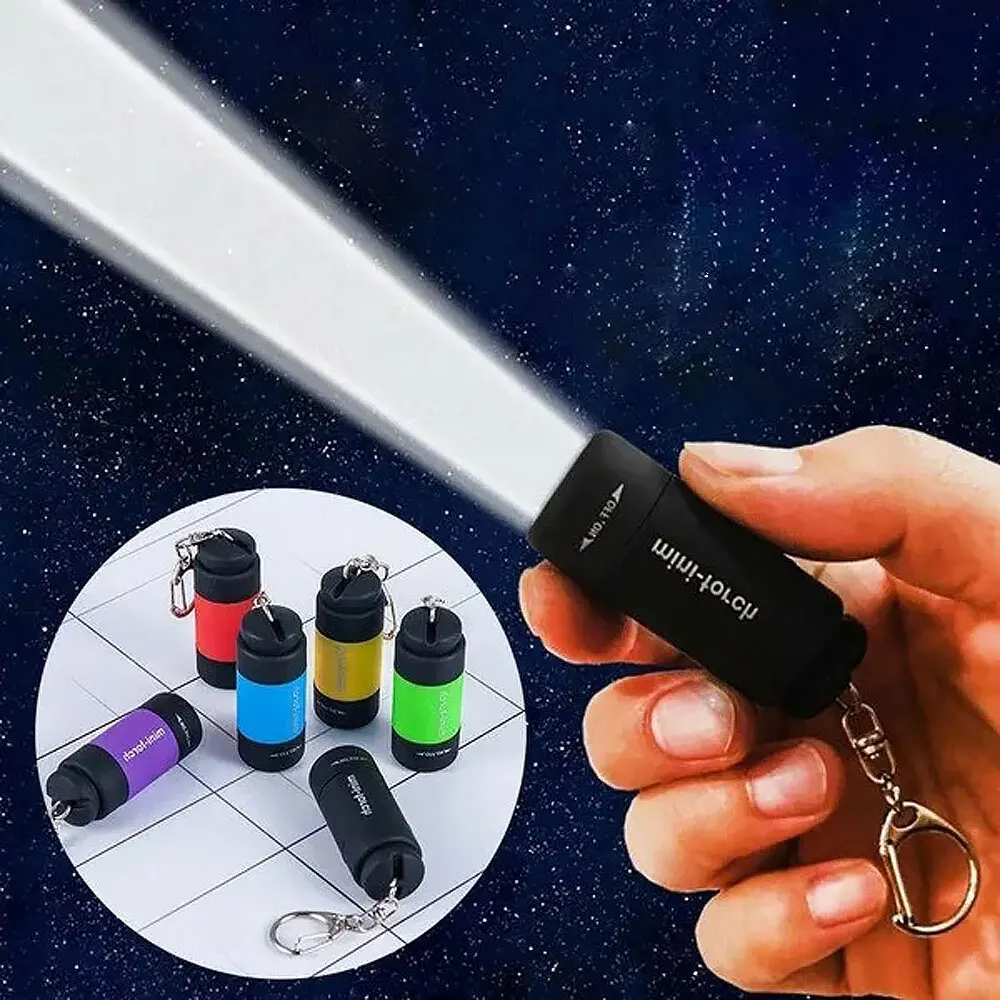 

LED Torch Lamp Pocket USB Rechargeable Mini Keychain Keyring Flashlight