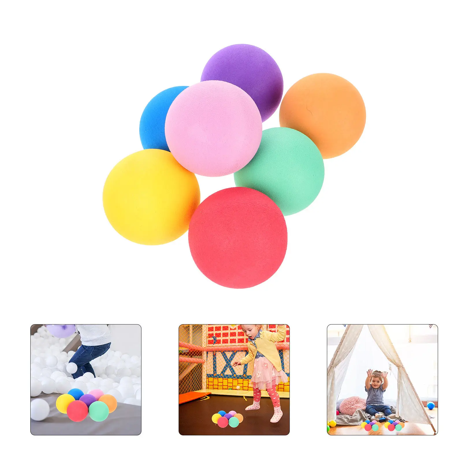 14Pcs 스폰지 공 실내 야외 생일 파티 선물용 부드러운 탄성 미니 컬러 공 플레이펜 풀 토스 게임
