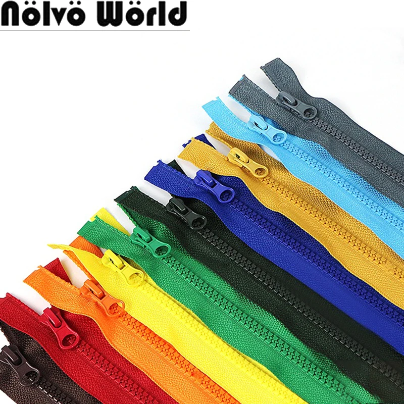 10PCS 80/90/100/120/150CM 5# Double-headed Plastic Resin Zipper For DIY Handcraft Bags Auto Lock Clothes Coat Zipper Accessories