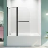 43 in. W * 58 in. H Frameless Folding Shower Doors for Bathtub, 1/4" (6mm) Thick SGCC Tempered Glass Door, Bathroom Pivot Tub 1