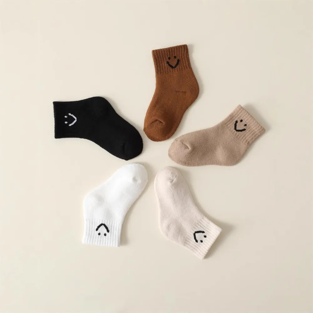 5Pairs Baby Children's Socks Cotton Casual Warm Kids Sock Cute Boy Toddler Socks 0-5Y