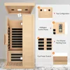 Sauna Room Indoor Far Infrared Saunas Home Canadian Hemlock 1420W Low-EMF Dry Saunas Single Person Spa with Oxygen Bar 3