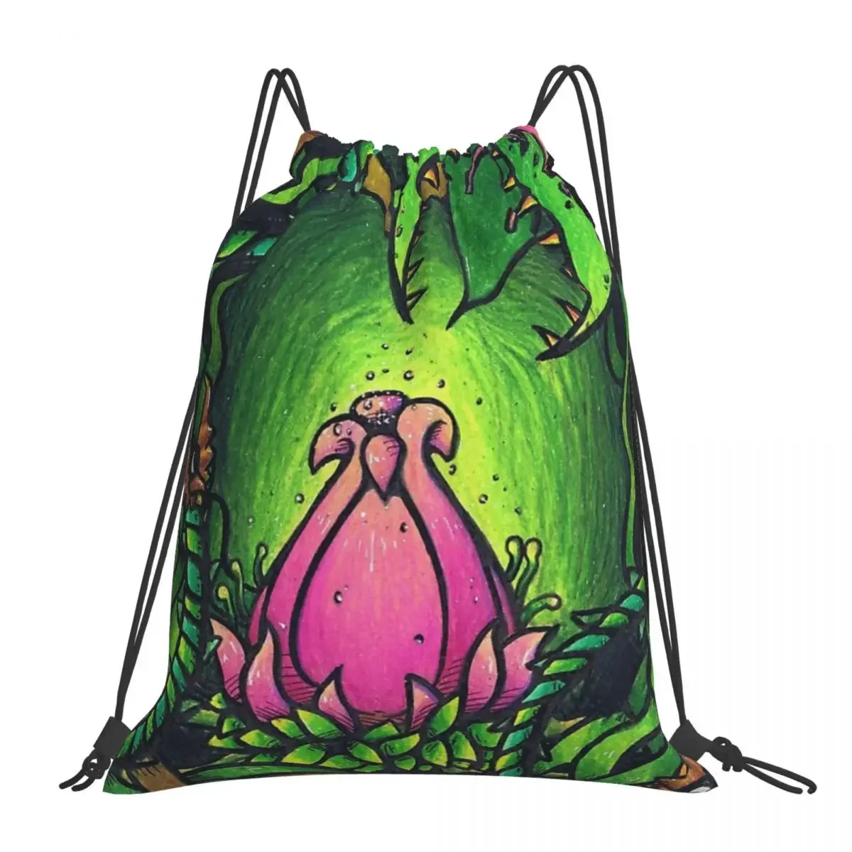 

Terraria- Plantera Backpacks Fashion Portable Drawstring Bags Drawstring Bundle Pocket Shoes Bag BookBag For Travel Students