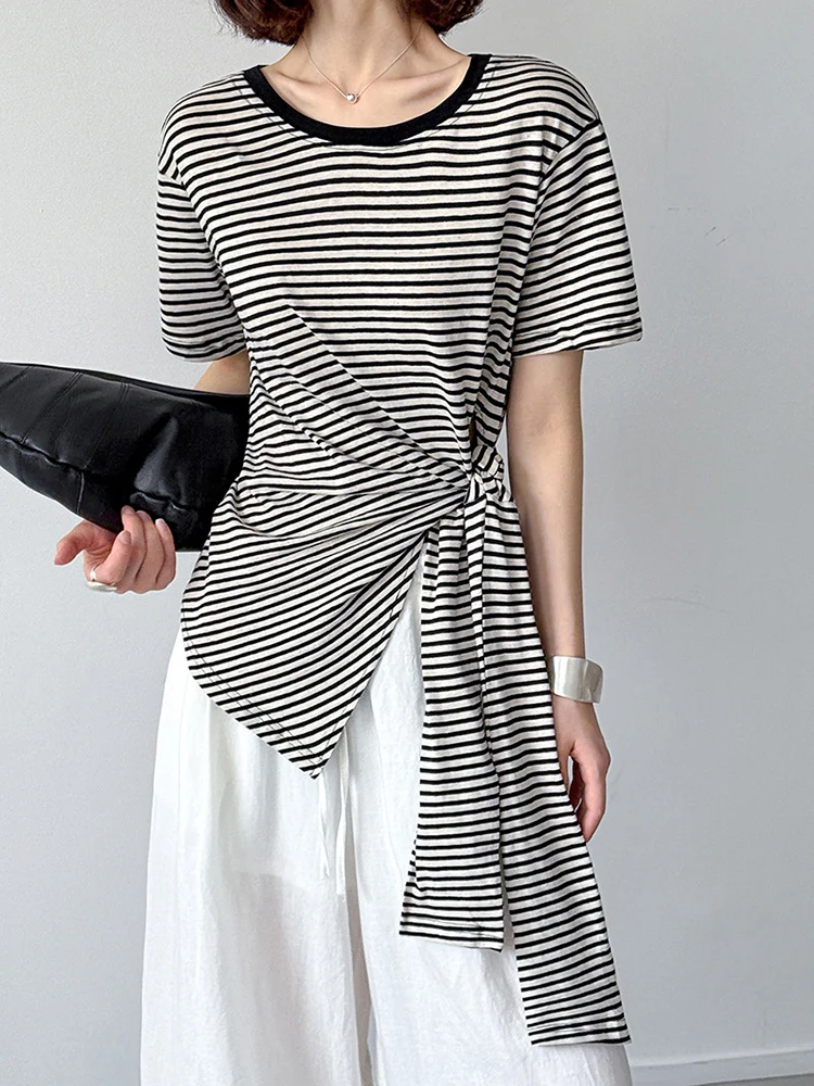 chinese dress ladies Black Lace Up NYC Longline T-Shirt Dress