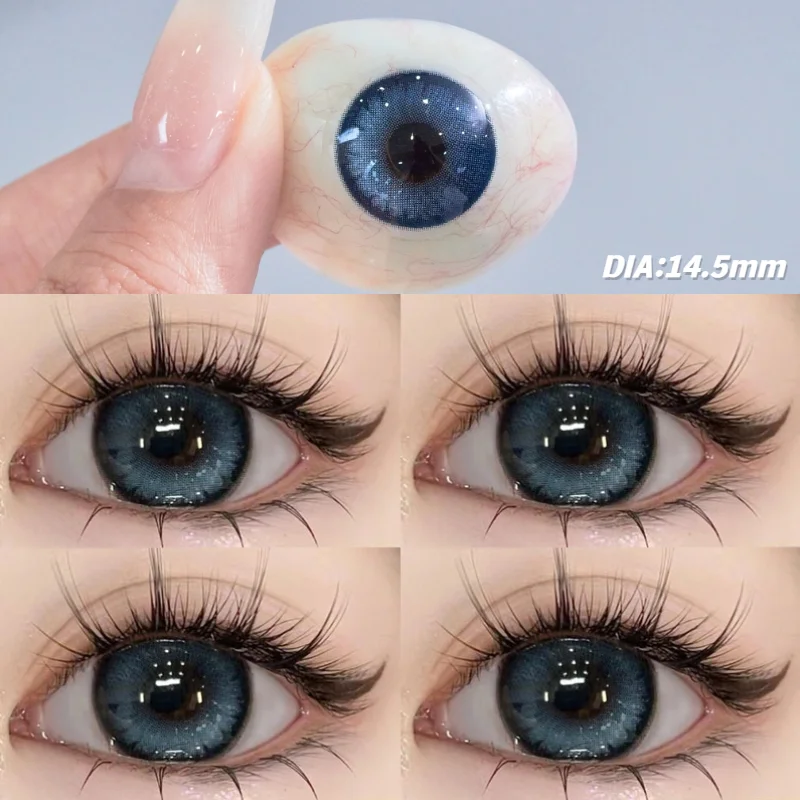 

KSSEYE 2pcs Colored Contact Lens for Eyes Blue Beauty Pupil With Diopter Natural Korean Fashion Make-up Yearly Use Free Shipping