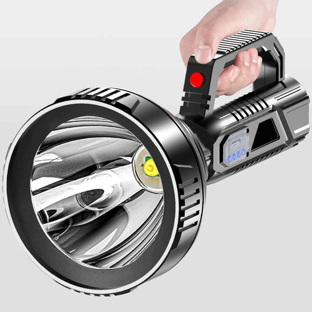휴대용 USB 충전식 LED 손전등, 휴대용 스포트라이트, 캠핑 하이킹 낚시 비상 사태, 수명 방수, 3 가지 모드