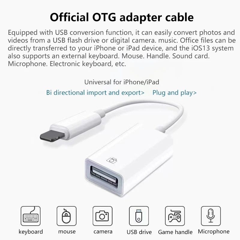 Mobile USB Flash Drive Game Controller Multi-function Converter Lightning To USB3.0 File Fast Transfer For Iphone Huawei