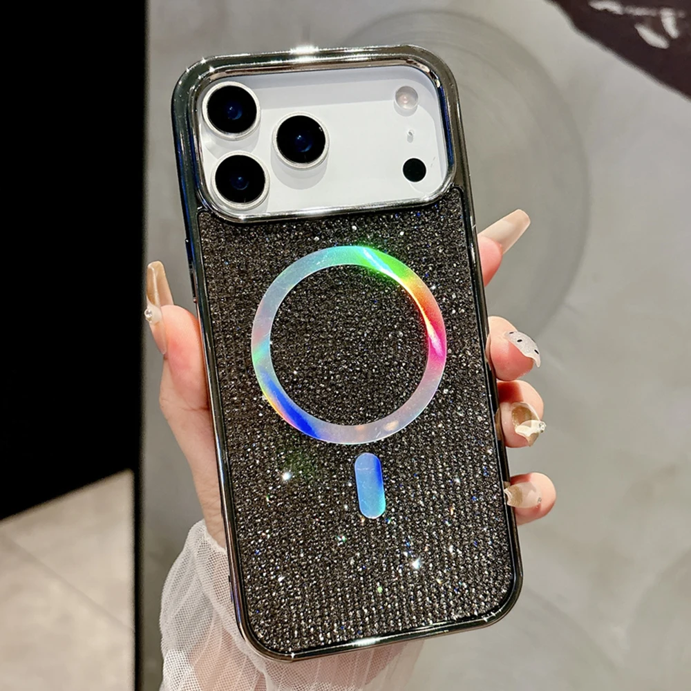 Diamond Bling Glitter Magnetic Wireless Charging Phone Case