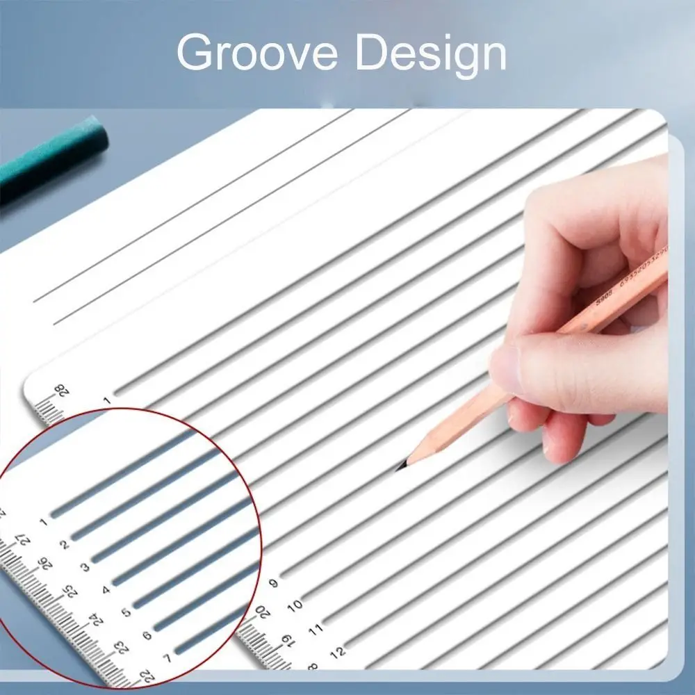 Calligraphy Stencil And Ruler Template Writing Straight Line Clear Ruler  Writing Tool Geometry Template Envelope Guide - AliExpress