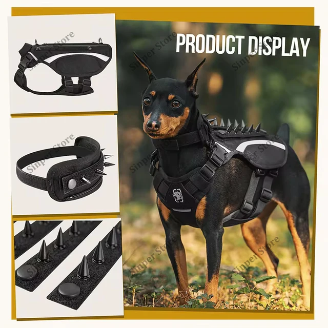 Tactical Dog Harness for Large Dogs, Heavy Duty Dog Harness with Handle  Adjustable Reflective Military for Walking Training 3