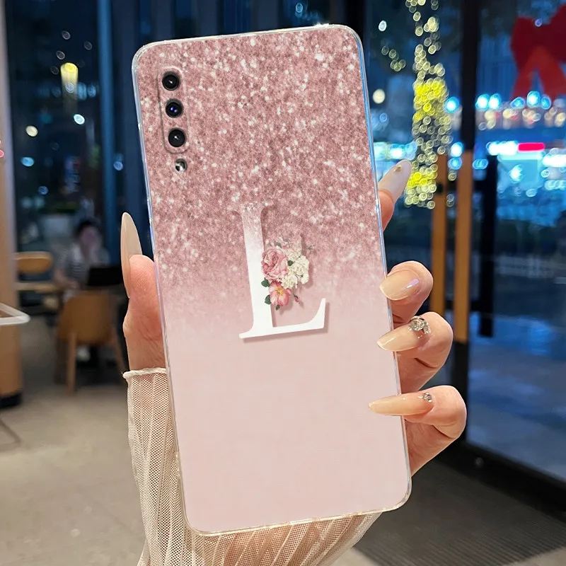 Elegant Clear Soft Silicone Protective Back Cover with Luxury Letter Design