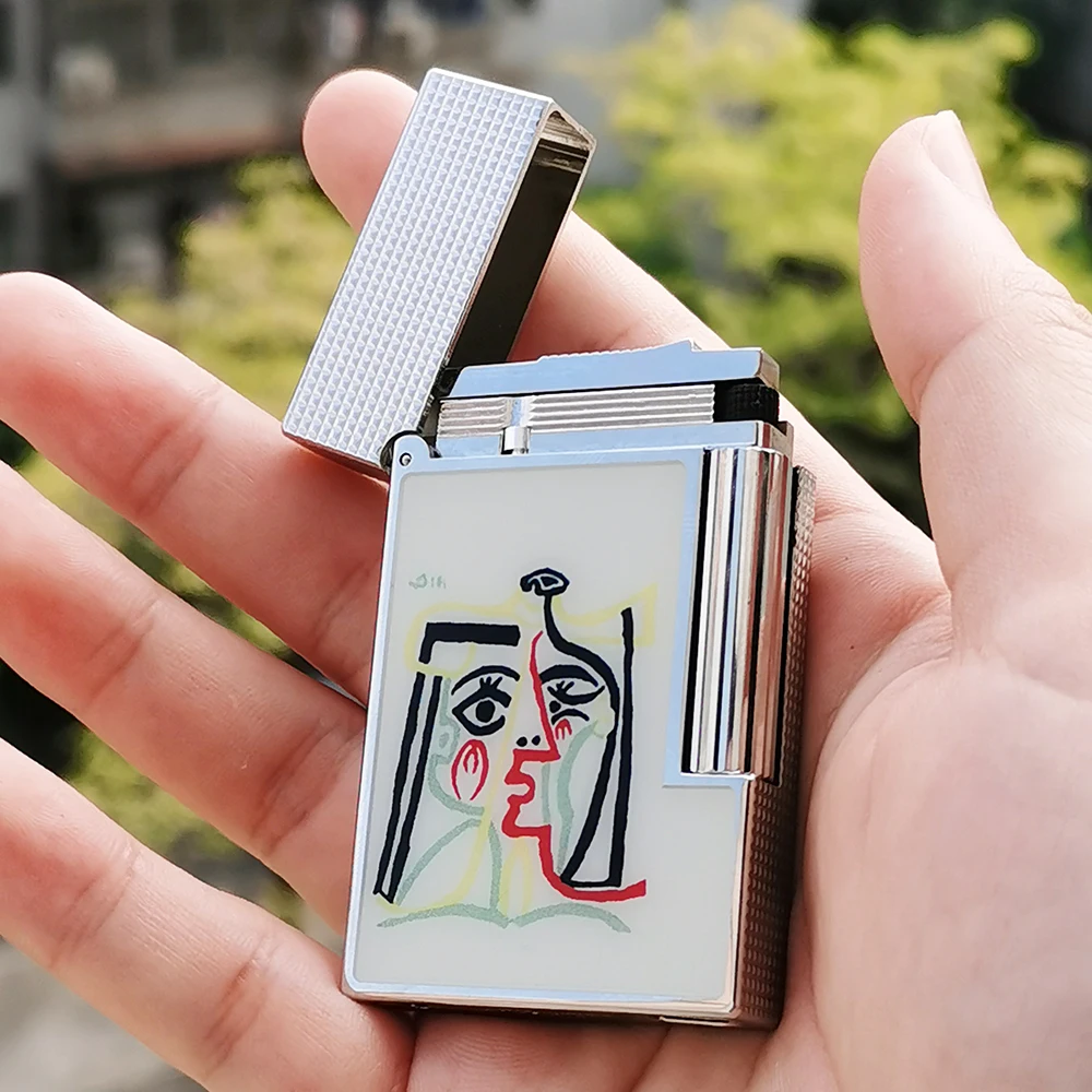 Picasso Gas Lighter Smoking Men Copper Refill Butane Soft Flame Tobacco Gadget 2025 New Luxury Gifts 5