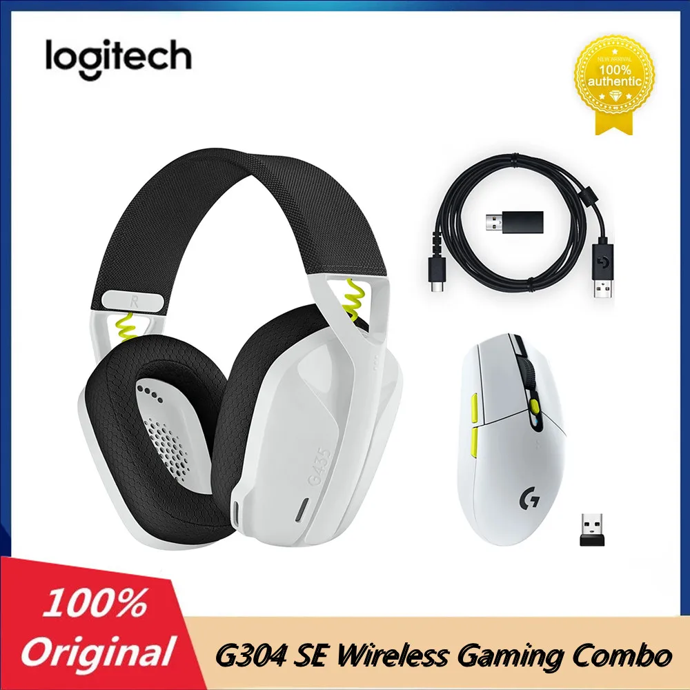 

Original Logitech G435 G304 SE Wireless Gaming Combo Lightspeed Wireless Mouse And Bluetooth Headset For PC/PS4/PS5 ETC New