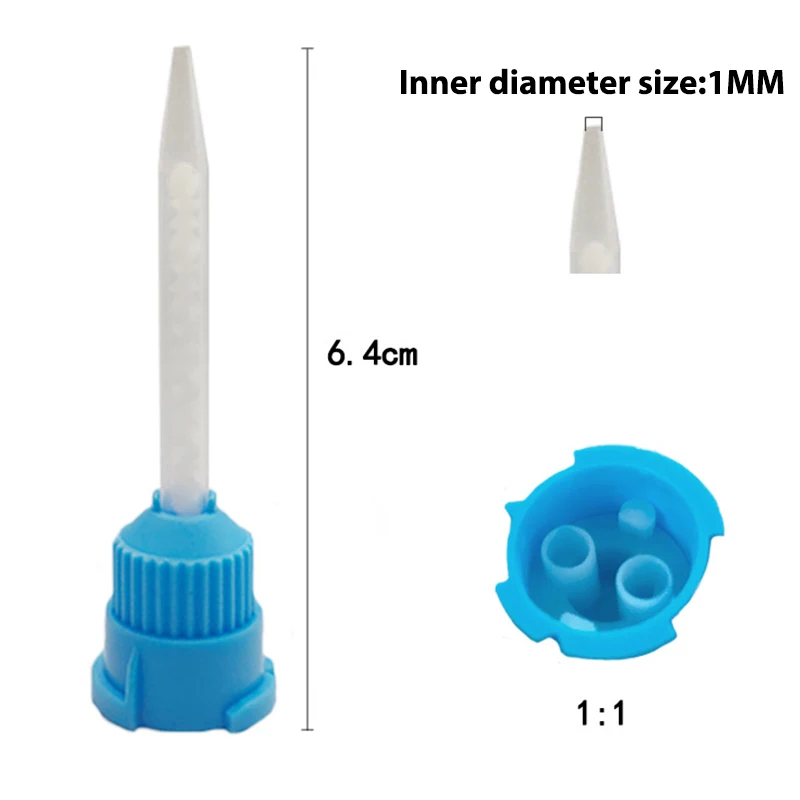 Dental Mixing Tips Impression Materials Lab Denture Laboratory Color Tubes Disposable Silicone Rubber 50pcs/Lot
