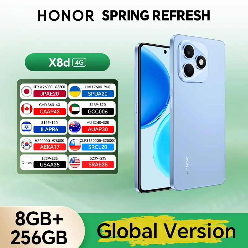 NewGlobalVersionHONORX8d4G8GB+256GB6.77