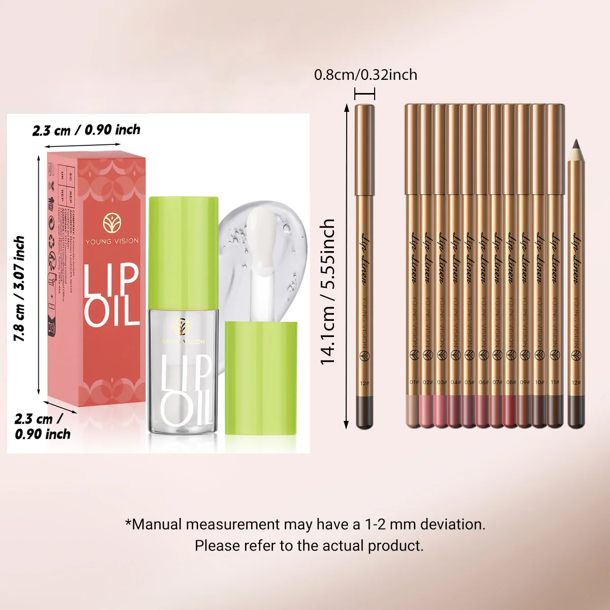12-Color Matte Lipstick and Lip Liner Set - Long-Lasting Nude and Red Shades