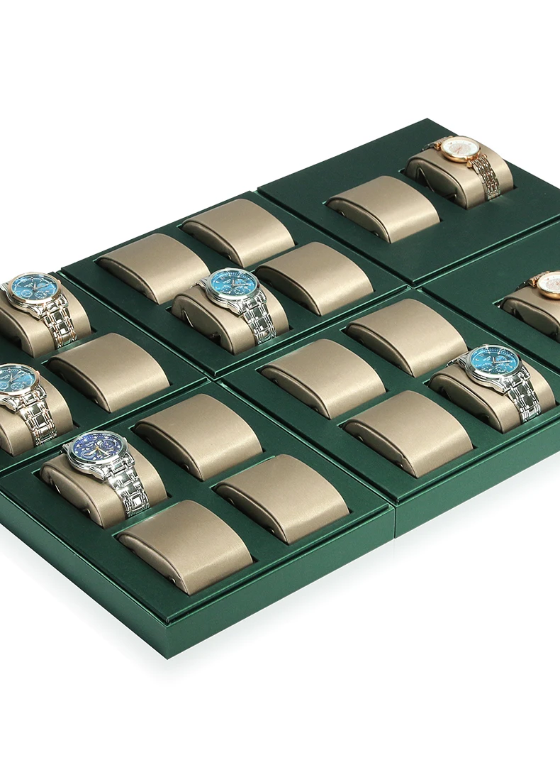 Stackable 2/4/6 Grid Watch Display Stand with Adjustable Cushions for Watches, Bracelet... - SKU GDS01725 - UGI Packaging