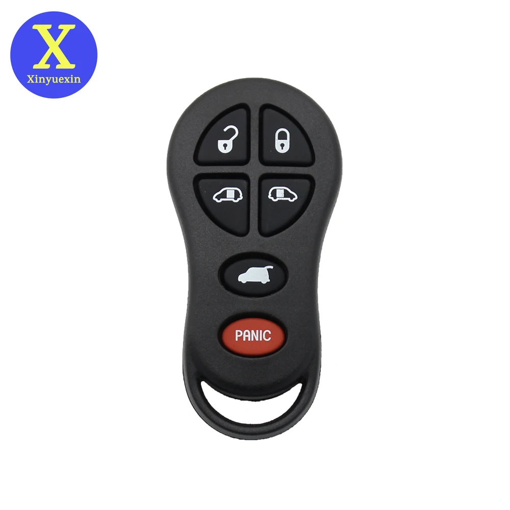 LadyCent Custodia Portachiavi Auto In ABS Per Chrysler Town & Country, 6 Pulsanti (5+1 Panico), Guscio Sostitutivo Senza Chip