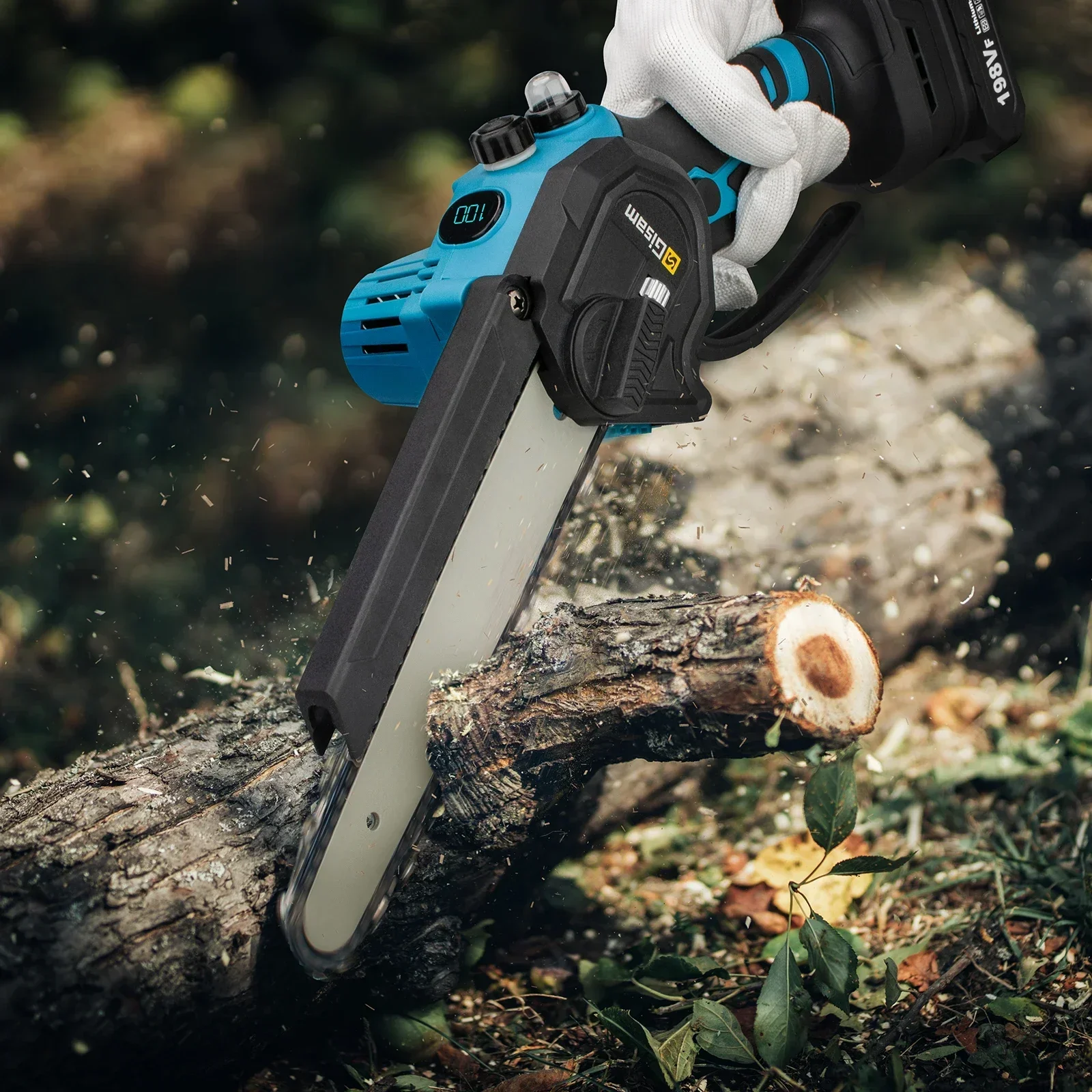 8 Inch Brushless Electric Saw Automatic Oiler Digital Display Garden Wood Logging Chainsaw for Makita 18V Battery Power Tools 6