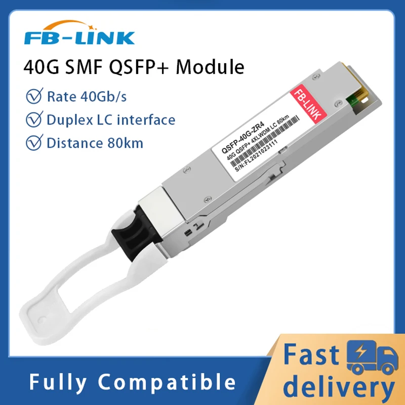 40G ZR4 80km QSFP+ Duplex LC SMF Transceiver Module Fiber optic for Cisco juniper Mellanox Mikrotik For Ethernet switch 155m lx 1310nm 10km sfp module duplex lc transceiver fiber optic module for cisco mikrotik ubiquiti mellanox ethernet switch