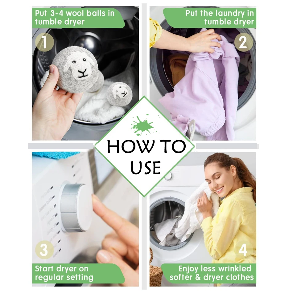 7cm Sheep Fleece Dry Kit Ball Reusable Wool Dryer Balls Softener Laundry Washing Machine Accessories laundry ball